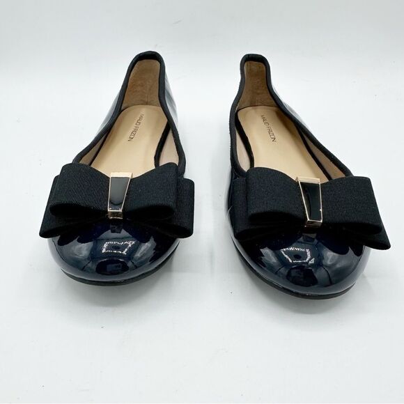 Maud Frizon Women's Black Patent Leather Ballet Flats W/Enamel Accent w/ Bow 6.5 - Picture 5 of 12